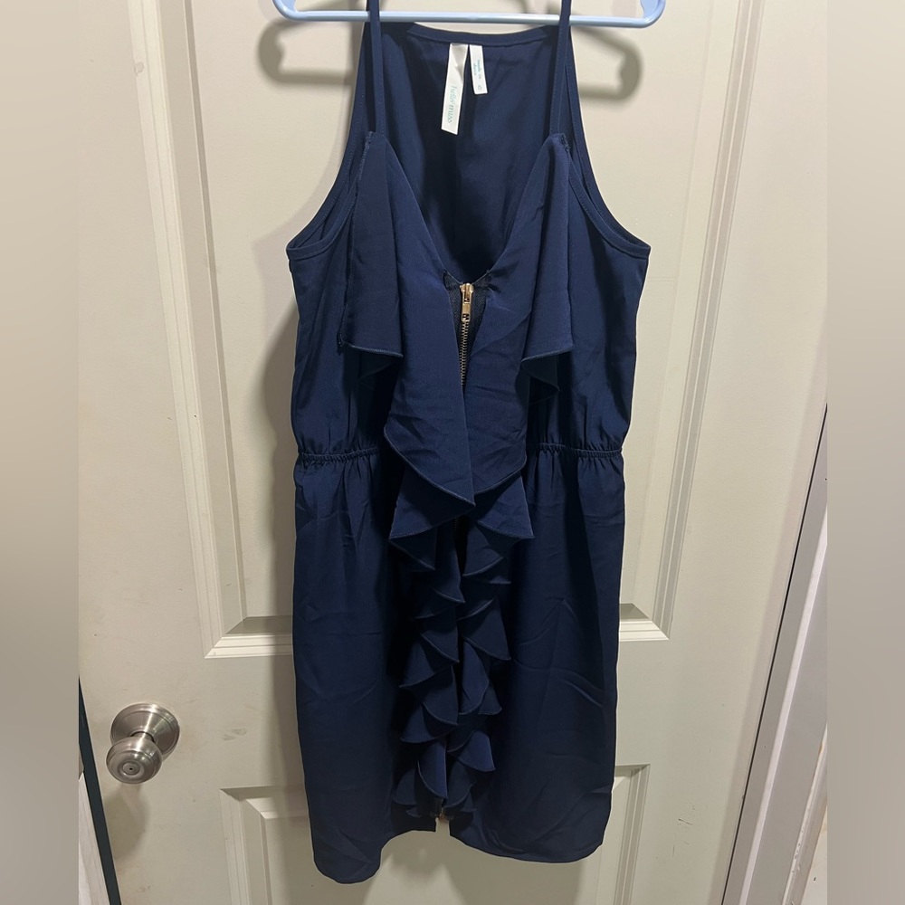 Hello Miss navy ruffle dress